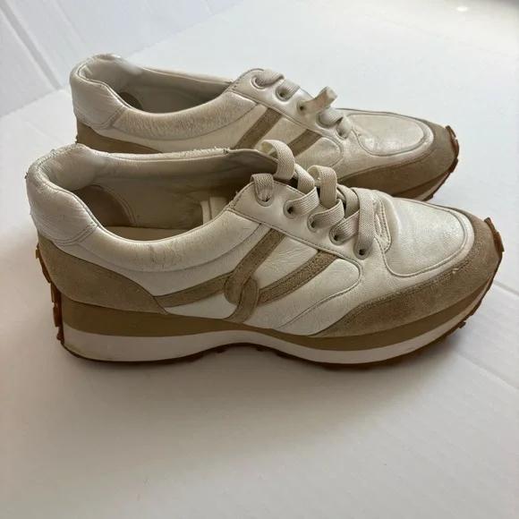 Veronica Beard Valentina Sneaker in Ecru Size 10 - Picture 2 of 9